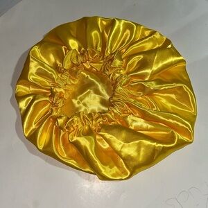 Yellow Satin Hair Bonnet